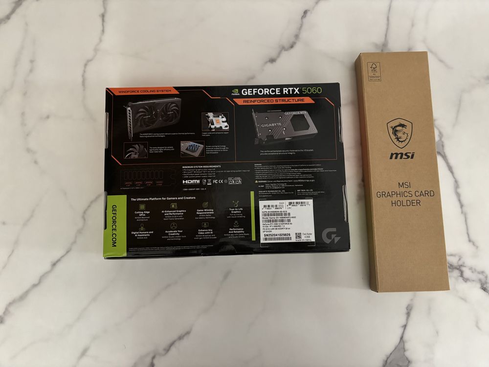 Nowa karta graficzna RTX 5060 8GB + uchwyt MSI – komplet, zapakowana