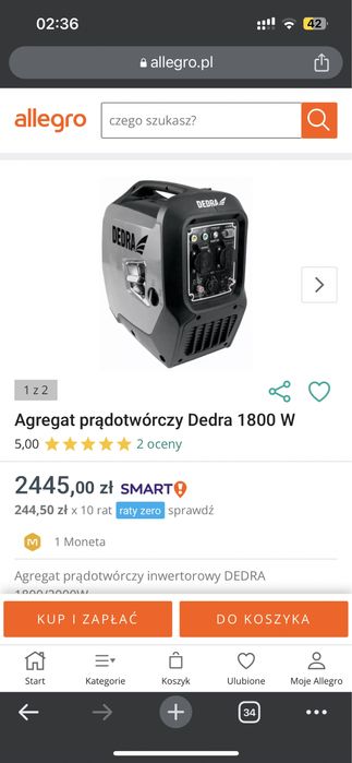 Генератор інверторний Dedra DEGA2000