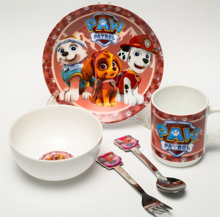 Дитячий набір посуду "Щенячий патруль"для дівчинки