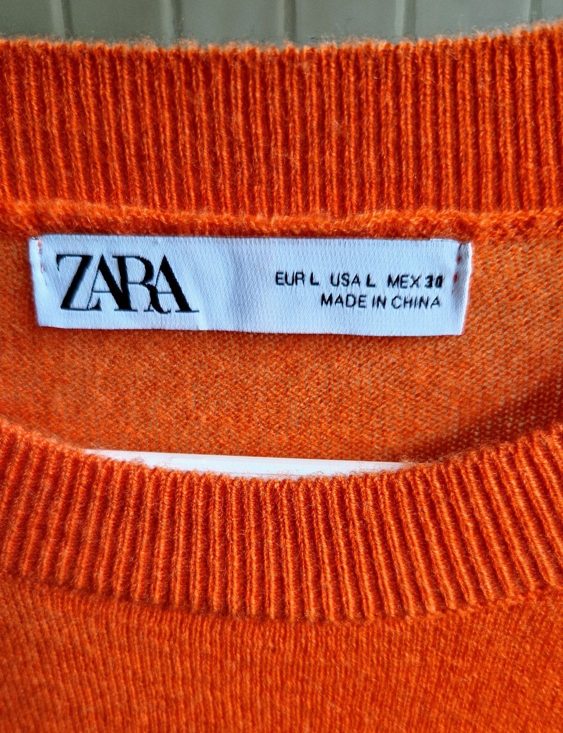 pomarańczowy wełniany sweter Zara L