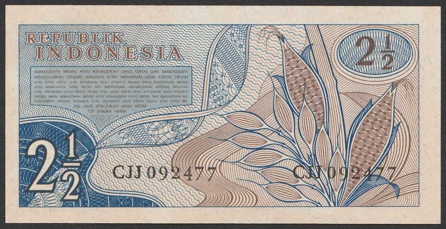 Indonezja   2 1/2 rupiah 1961 - CJJ - stan bankowy UNC