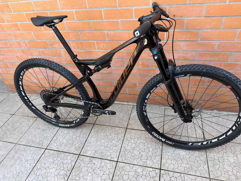 Bicicleta btt suspensao total 29 carbono stake 4.2 com fox 34