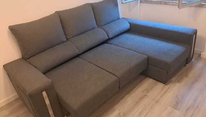 Sofa chaise lounge, cinza