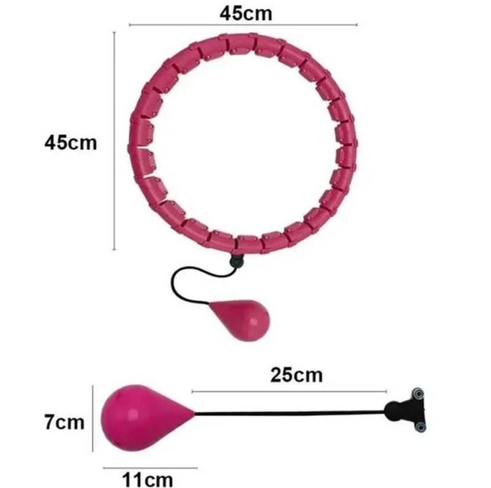 Розумний обруч Хулахуп для схуднення обважнений фітнес (24) рожевий