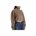 Світшот Acne Studios Logo Cropped Cotton Jersey Sweatshirt Brown