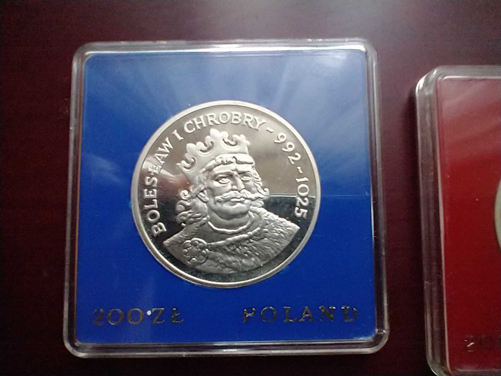 Moneta 200 zł Bolesław I Chrobry, popiersie.