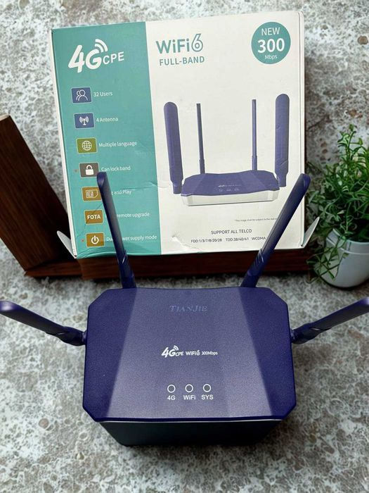 Роутер маршрутизатор 4G LTE Tianjie під сім карту гарний прийом wifi 6