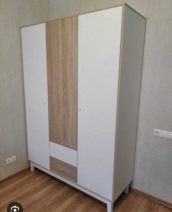 Зі складу Шафа з шухлядами 153*54*216 білий дуб самоа