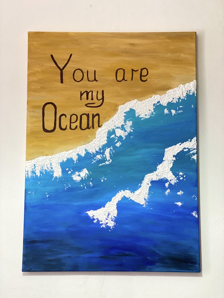 Картина акрилом fluid acrylic art “You are my ocean”