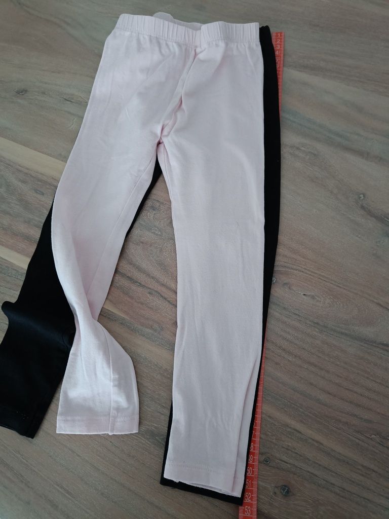 2 x bawełniane legginsy basic na 98-104