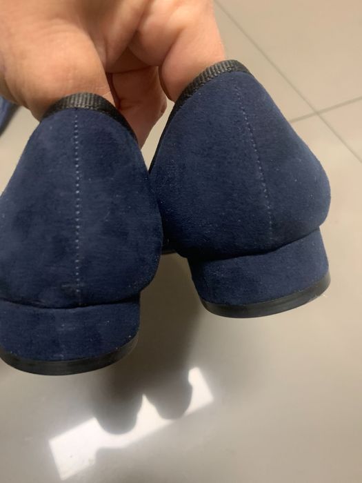 Primadonna lavorazione czółenka baleriny granat zamsz 37