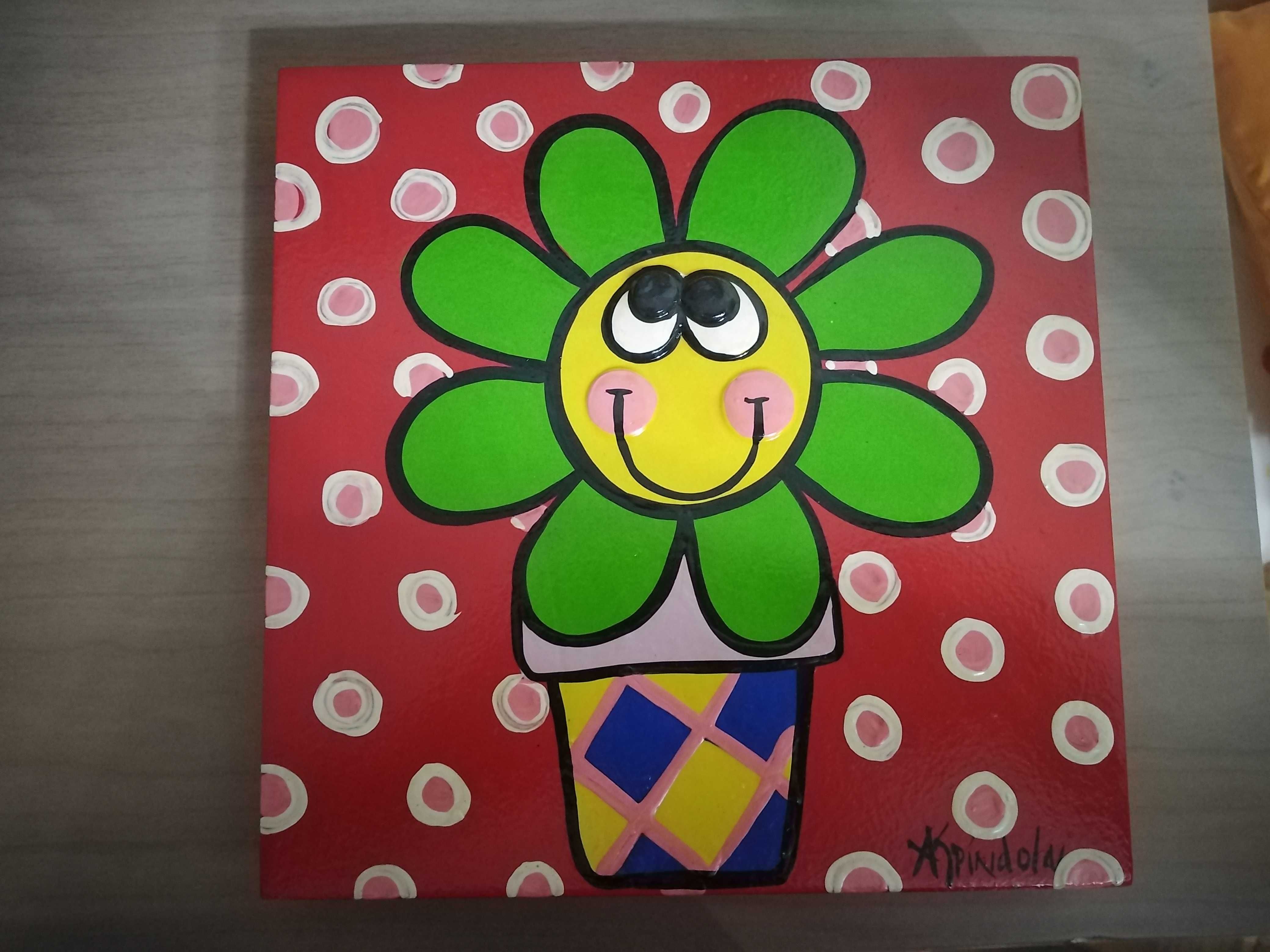 Quadro com flor para criança