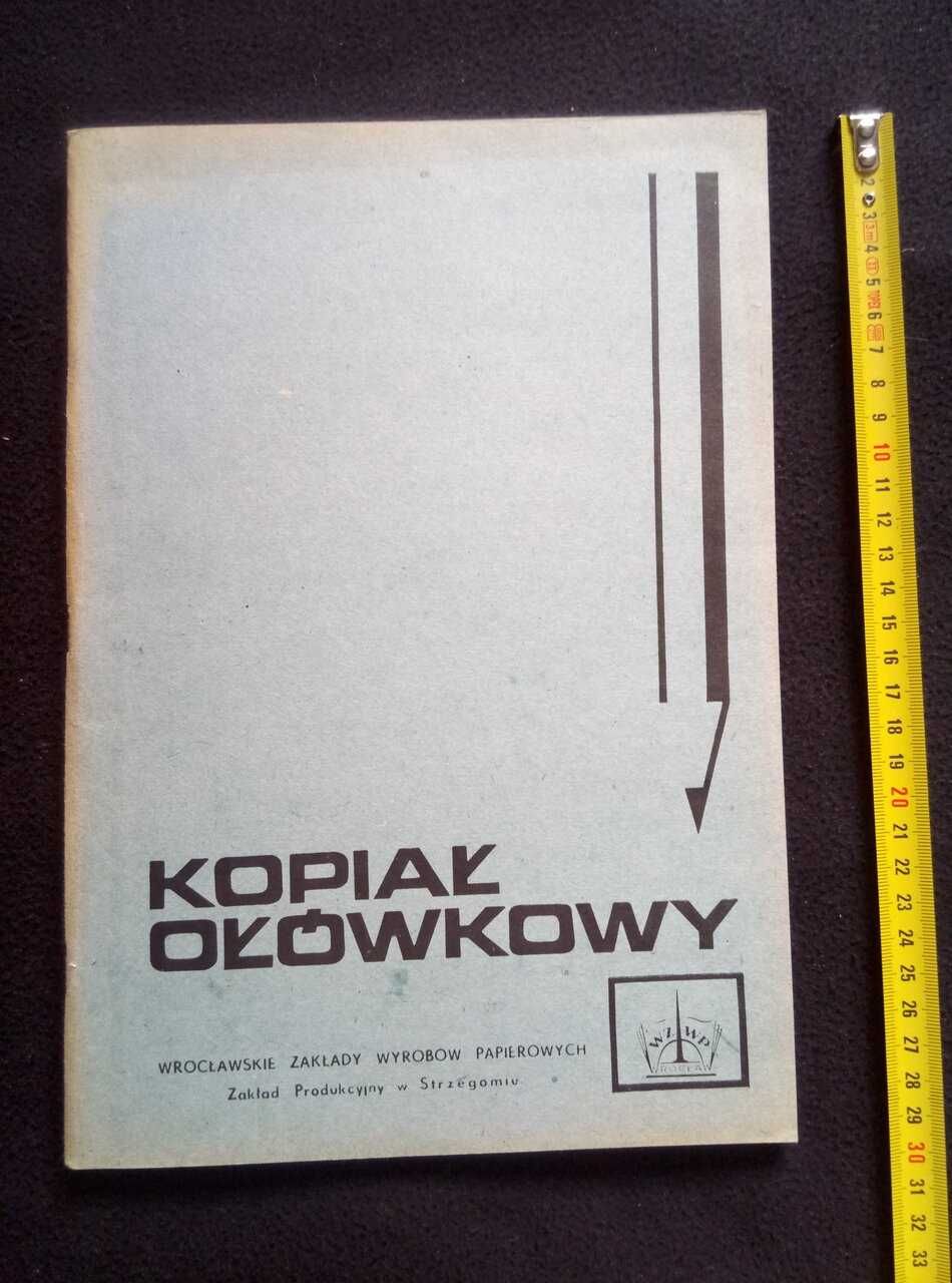 Stary zeszyt kopiał ołówkowy A4 z PRL vintage stary papier w linię