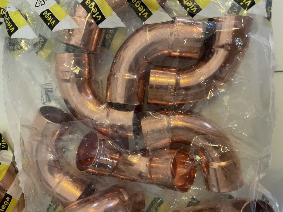 Łuk miedź 28mm x 90° dwukielich Viega 100193 Cu