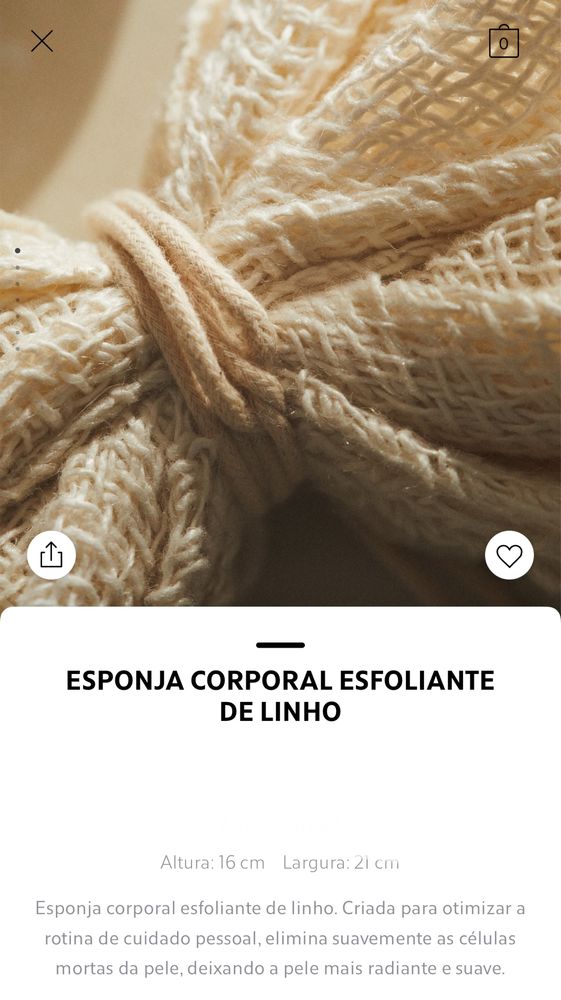 Esponja Corporal Esfoliante De Linho Zara Home NOVO