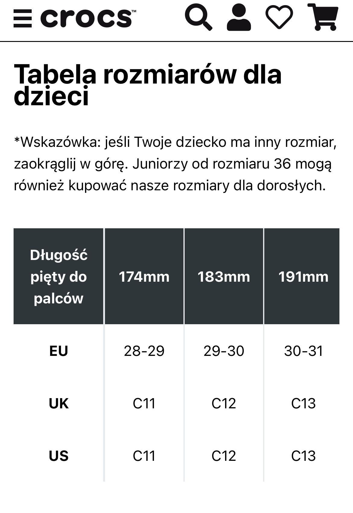 Sandały Crocs dziecięce 28-29 stan idealny