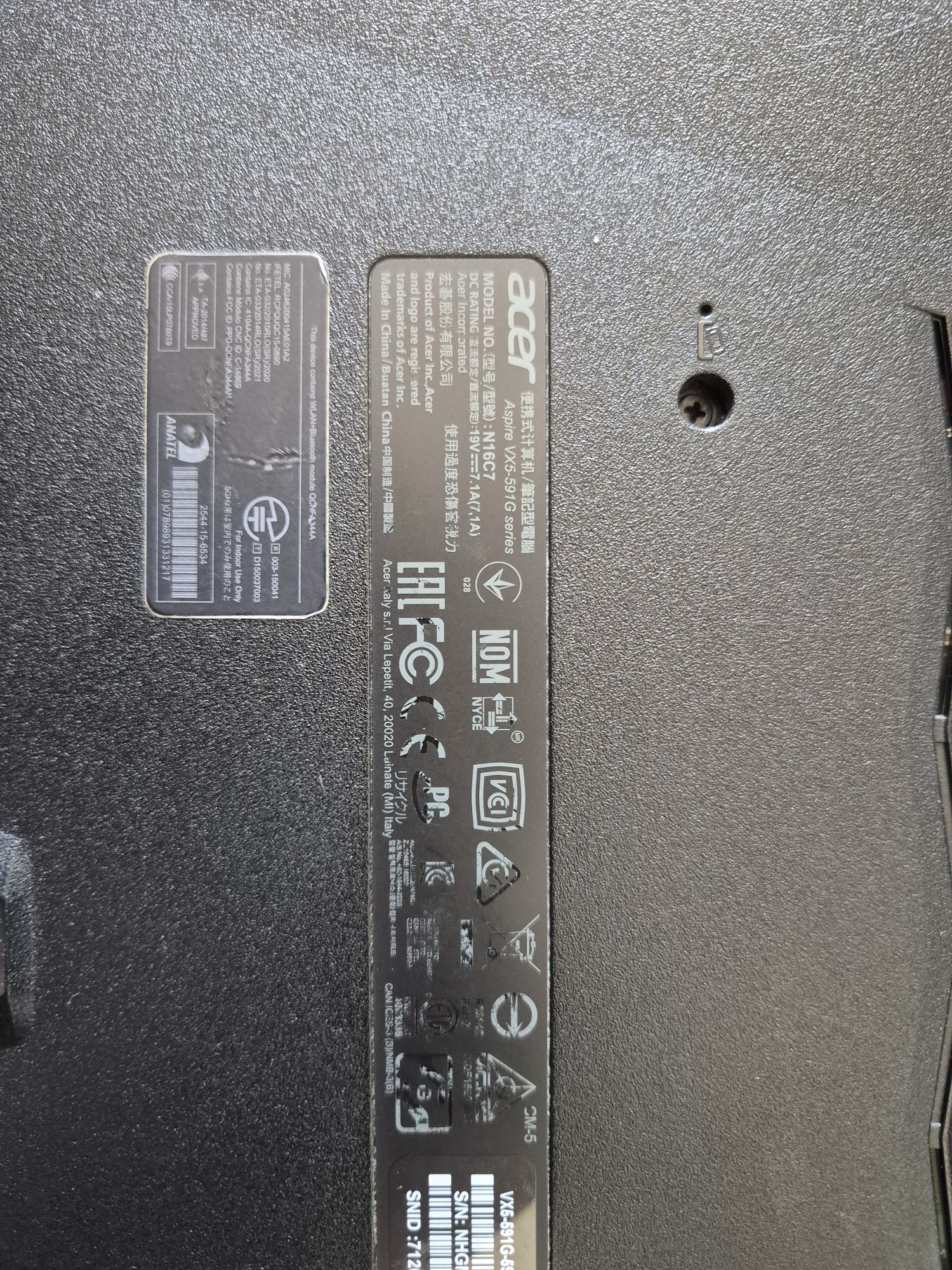 Laptop gamingowy Acer Aspire VX5 + oryginalna ładowarka