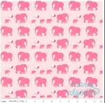 Oportunidade: Tecido 100% algodão a 6€/m - SAFARI ELEPHANTS PINK