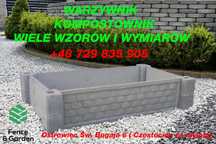 Warzywnik, kompostownik, donica betonowa