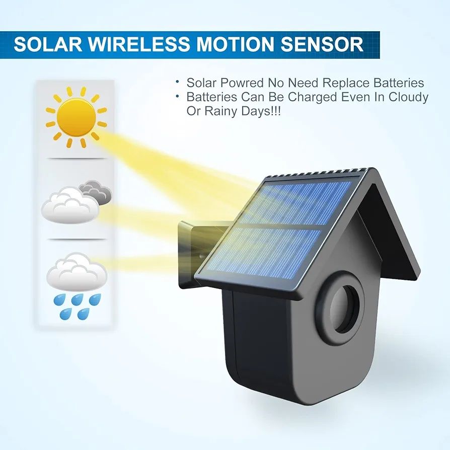 Bezprzewodowy, solarny alarm podjazdu 2 czujnik