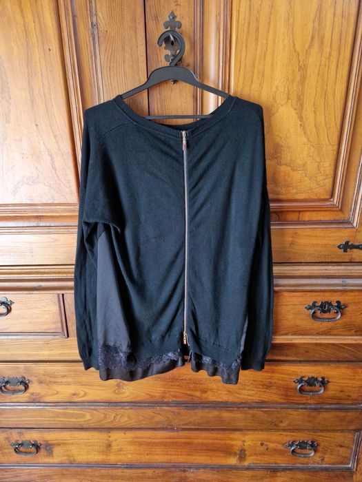 Camisola preta de malha fina