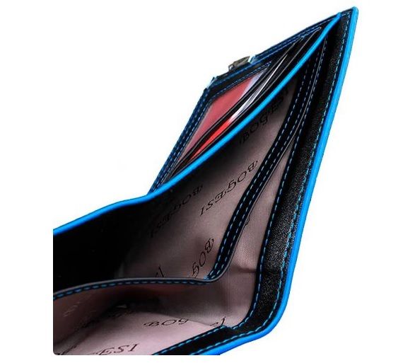 Carteira Preta/Azul - Homem