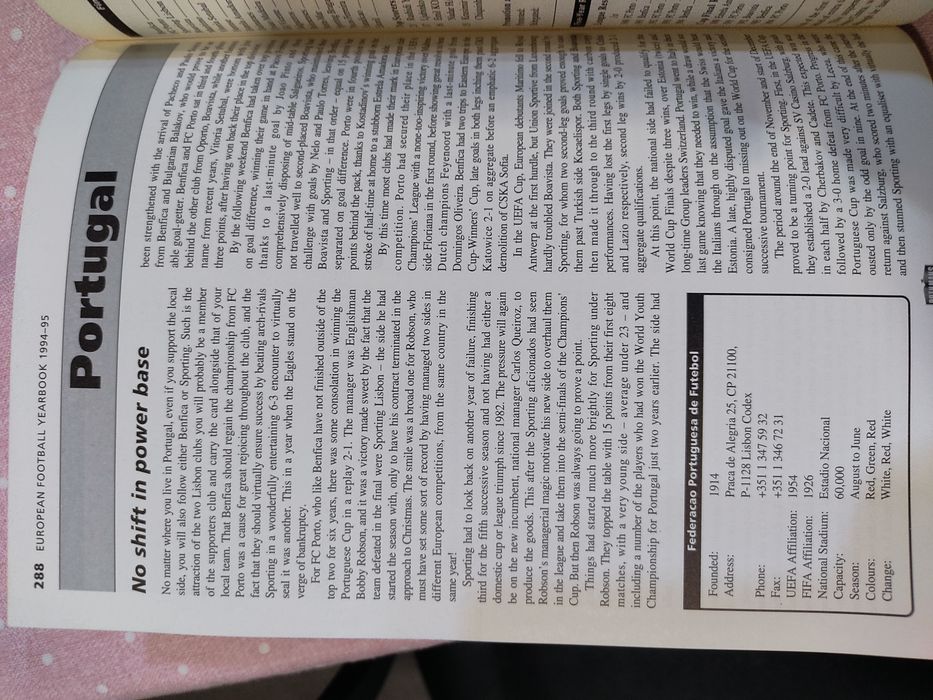 Livro Yearbook of European Football 1994/95