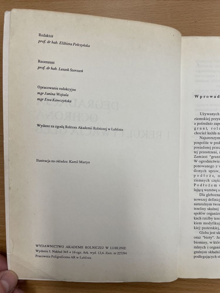 Degradacja ochrona i Rekultywacja gleb