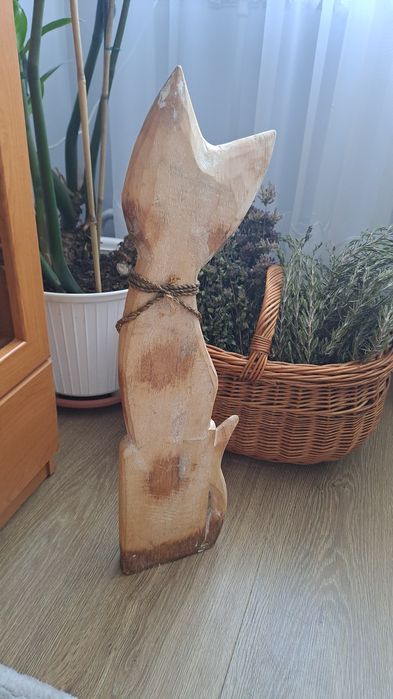 Drewniana figurka kota 62 cm