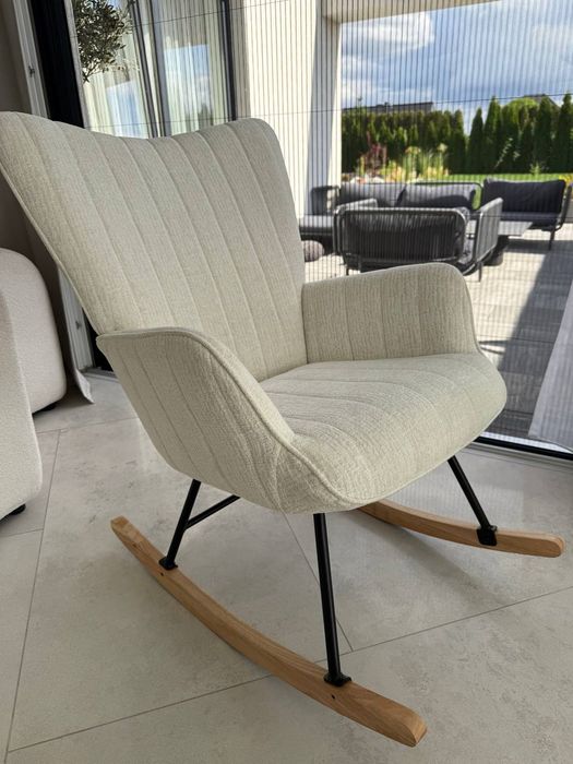 Fotel Bujany Jasny Beż Tkanina  Fw7 dostępny od ręki, dostawa