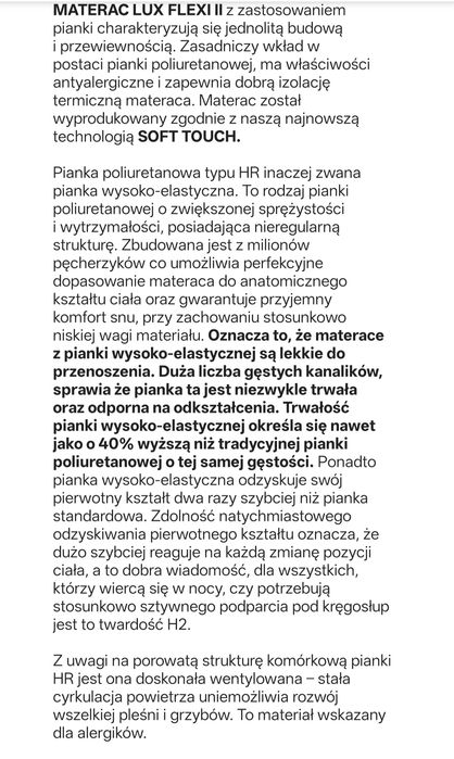 Materac 110x200 prawie jak nowy