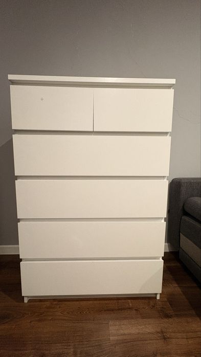 Biała komoda IKEA 6 szuflad nowoczesna, pojemna.