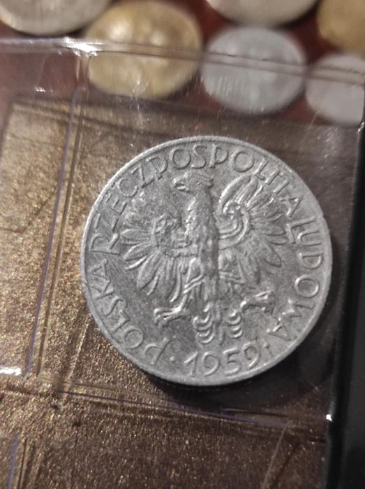 Moneta PRL 5 zł Rybak 1959r