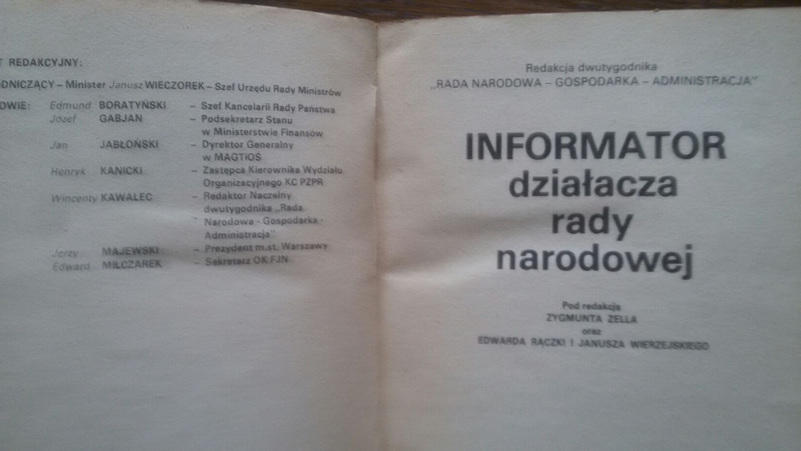 Jnformator działacza Rady Narodowej Warszawa 1978