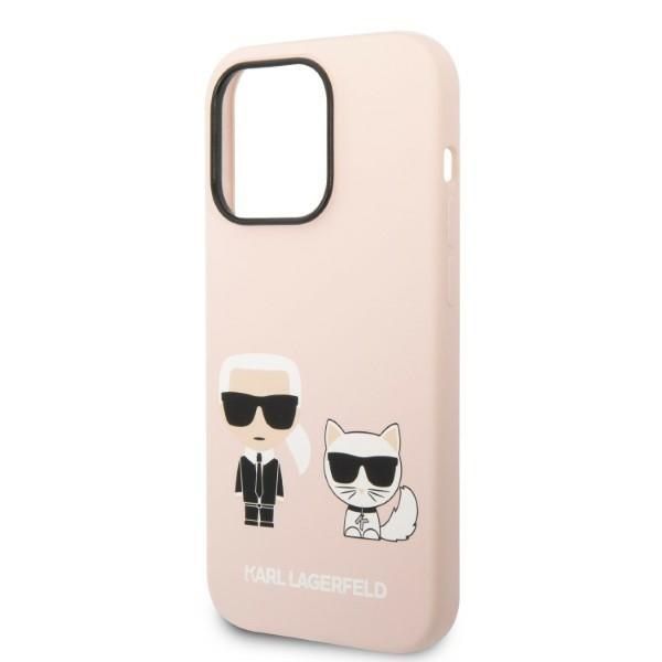 Karl Lagerfeld Etui iPhone 14 Pro 6,1" Silicone Jasnoróżowy Magsafe