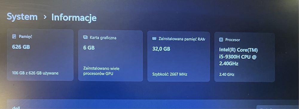 Laprop gamingowt Dell g3 intel core i5 9300H 32GB 512SSD GF1660TI