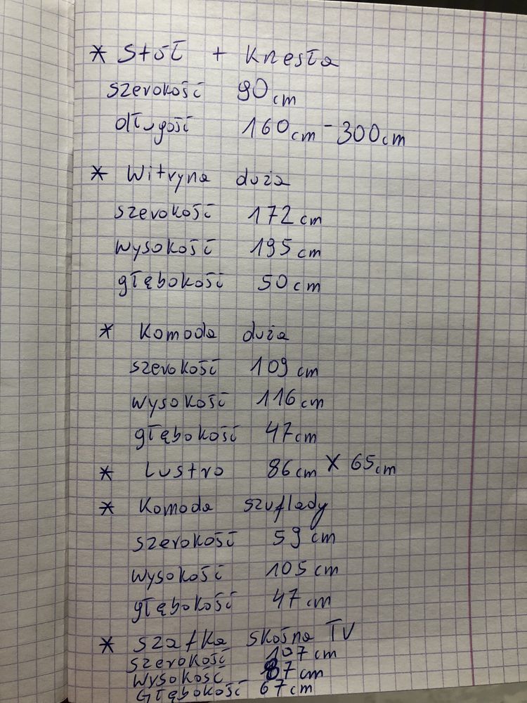 Komplet mebli do salonu, stoł 3 metry, krzesła, witryny itp