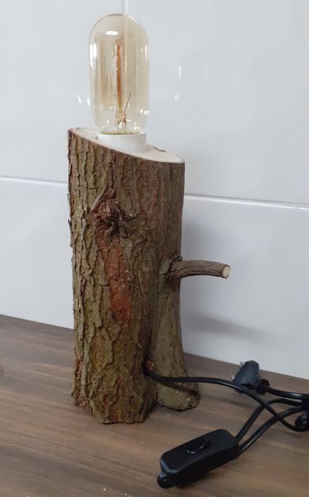 Lâmpada madeira natural LED