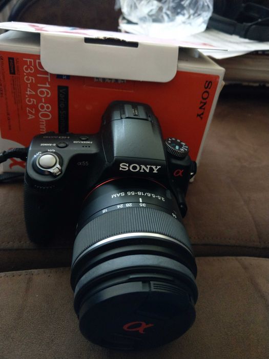 Sony Alfa 55vl zestaw lustrzanka wersja z gps + obiekty carl zeiss