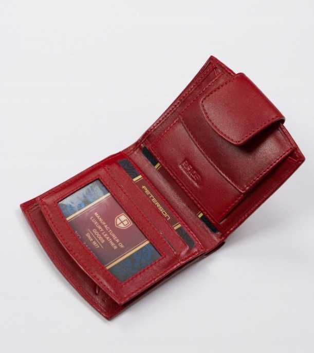 Peterson portfel skóra naturalna czerwony PTN SET-D-02-KCS RED ttst228