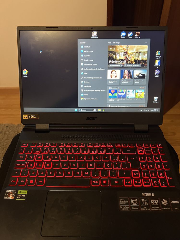 Portatil gammer acer nitro5