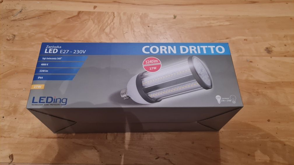Żarówka LED Corn Dritto 27W 3240lm 270W!!! E27 4000K Megamoc 50% ceny