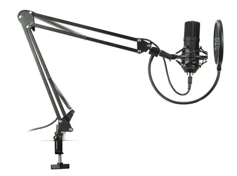 SPC Gear SM900 — mikrofon USB + ramię, stan bardzo dobry, mało używany