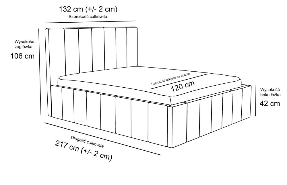 Łóżko tapicerowane z pojemnikiem na pościel 120x200