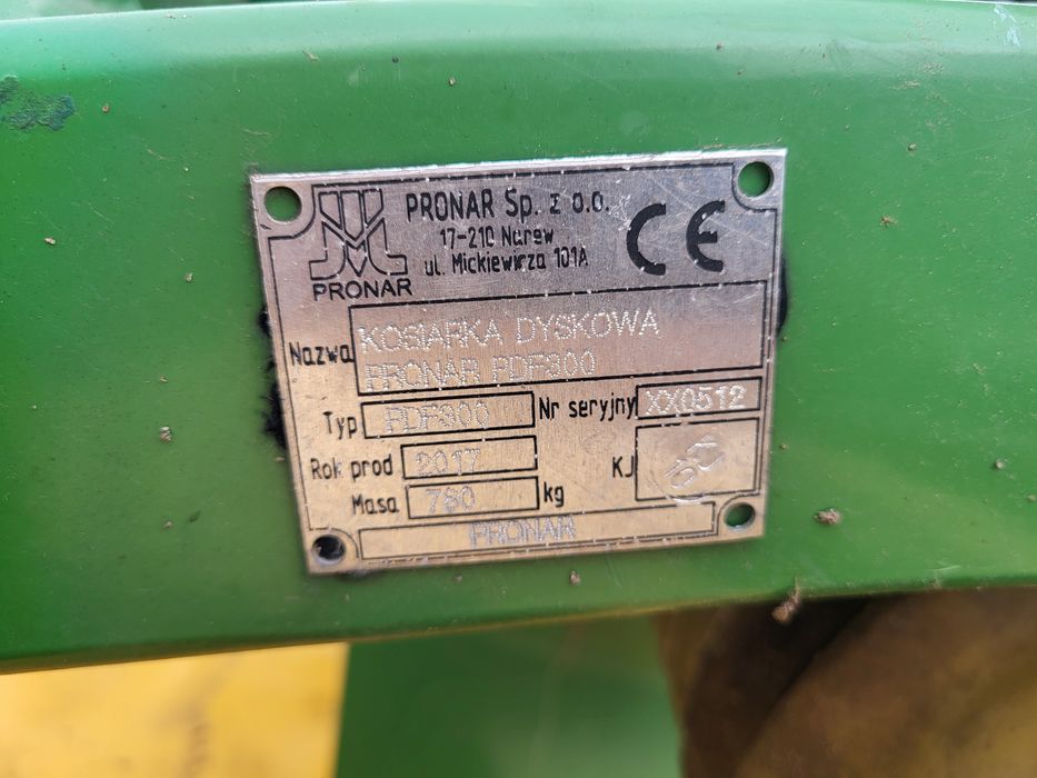 Kosiarka dyskowa czołowa Pronar sprzedam/zamienię PDF 300 okazja igła!