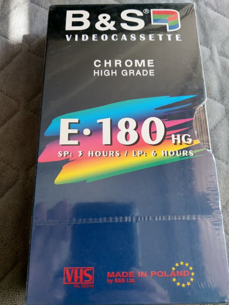 Kasety VHS B&S E-180 HG Pal Secam Poland