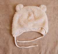 Kremowa czapka niemowlęca 68 H&M 4-6m
