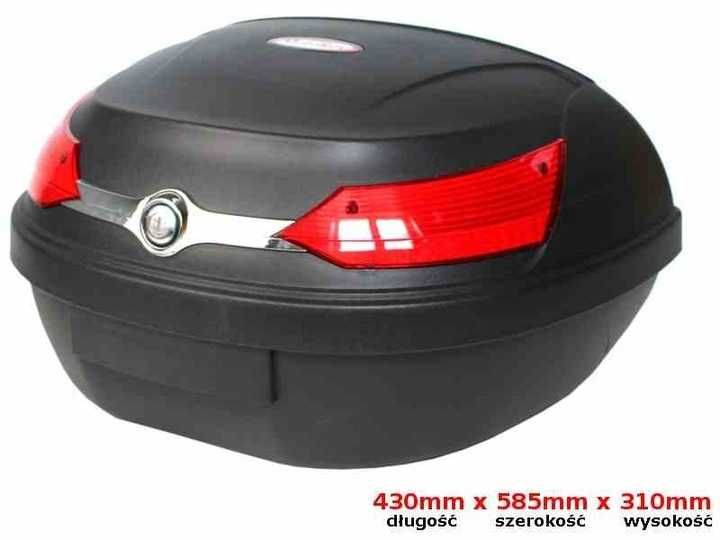 Nowy Kufer Centralny Czarny Mat Czerwony Odblask 51L