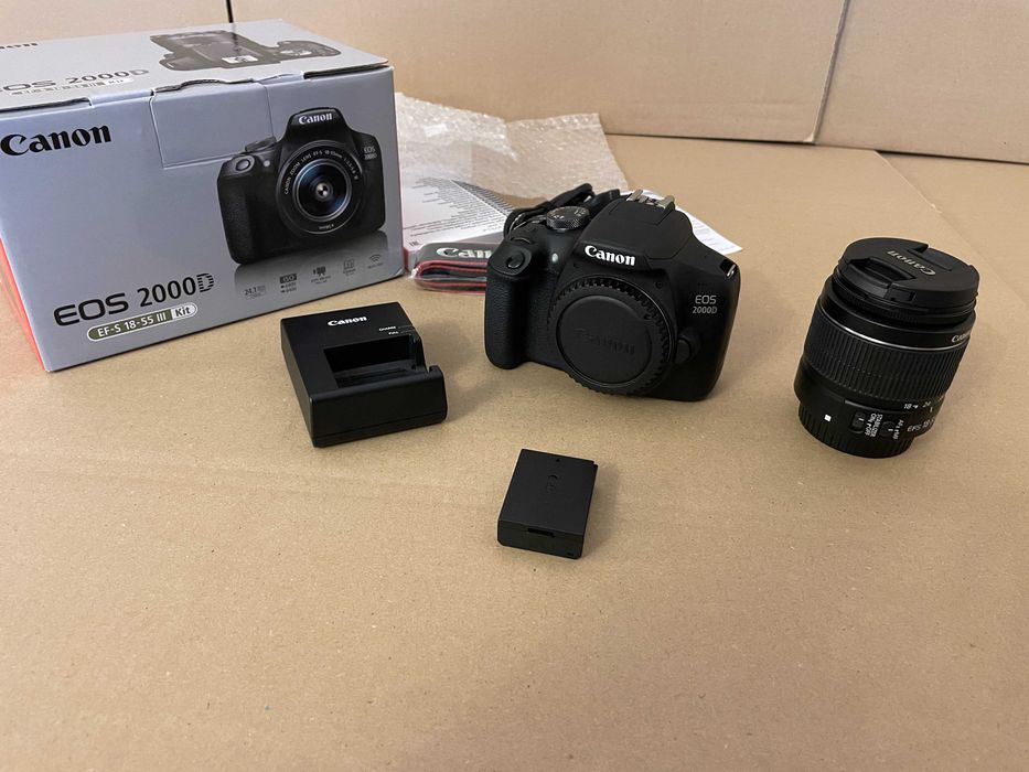 Canon eos 2000d + obiektyw 18-55mm III Nowy Komplet Gwarancja !