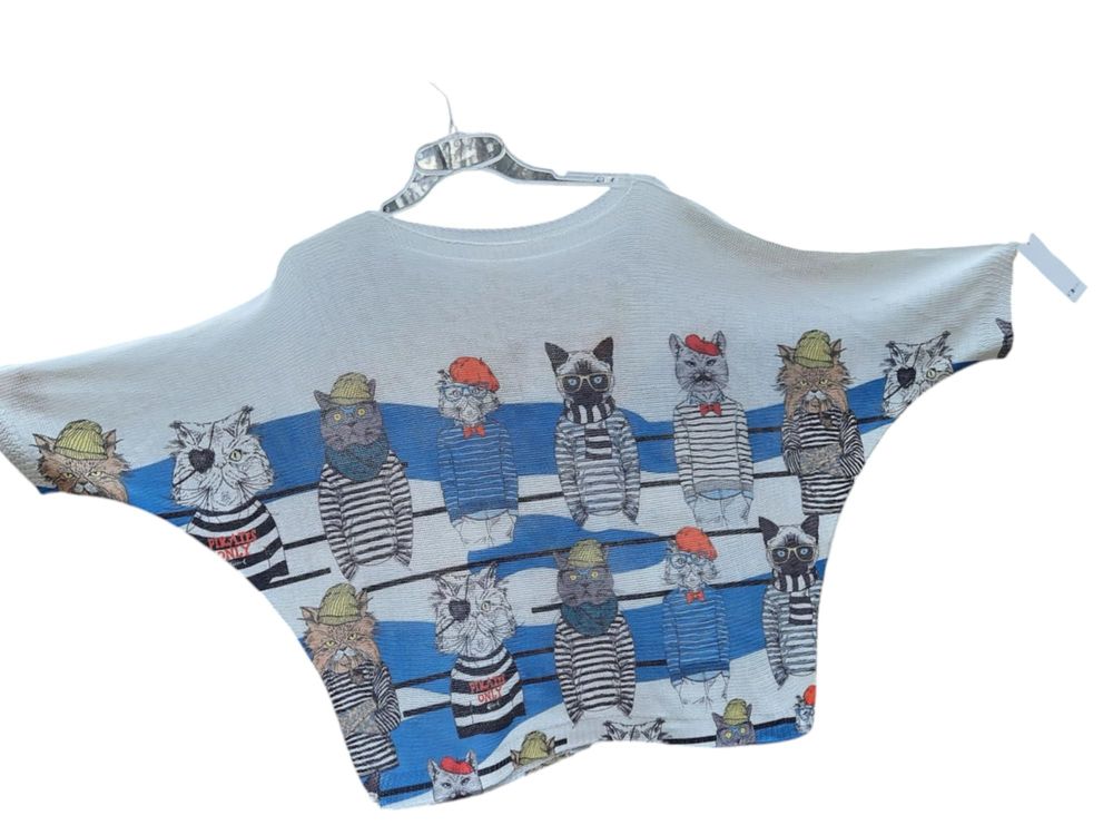 Sweterek sweter w kotki koty